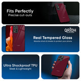 Classic Burgundy Glass Case for Redmi Note 14 5G