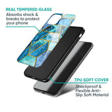 Turquoise Geometrical Marble Glass Case for Samsung Galaxy S25 Plus 5G