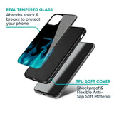 Teal Flames Glass Case for Samsung Galaxy S24 FE 5G