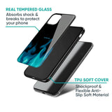 Teal Flames Glass Case for Redmi Note 14 Pro Plus 5G