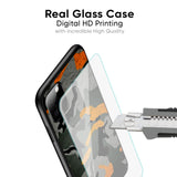 Camouflage Orange Glass Case For Samsung Galaxy S25 Plus 5G