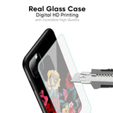 Floral Decorative Glass Case For Redmi Note 14 5G