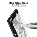 Black Cherry Blossom Glass Case for Vivo Y300 5G