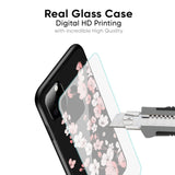 Black Cherry Blossom Glass Case for Oppo A38