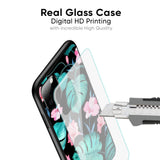 Tropical Leaves & Pink Flowers Glass Case for Samsung Galaxy F15 5G