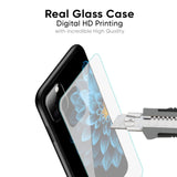 Half Blue Flower Glass Case for Redmi Note 14 5G