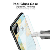 Travel Map Glass Case for Redmi Note 14 5G