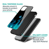 Teal Flames Glass Case for Apple iPhone 16e