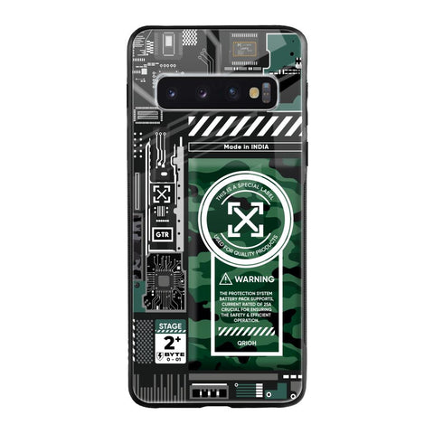 Green Camo Circuit Samsung Galaxy S10 Glass Back Cover Online