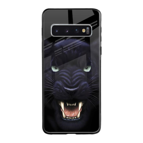 Angry Black Leopard Samsung Galaxy S10 Glass Back Cover Online