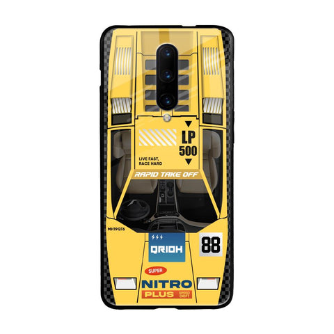 Yellow Racing Car OnePlus 7 Pro Glass Back Cover Online