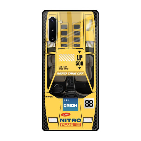 Yellow Racing Car Samsung Galaxy Note 10 Glass Back Cover Online