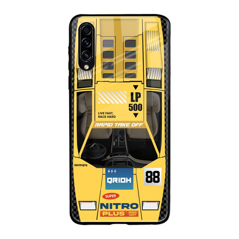 Yellow Racing Car Samsung Galaxy A50s Glass Back Cover Online