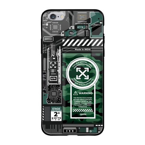 Green Camo Circuit iPhone 6S Glass Back Cover Online