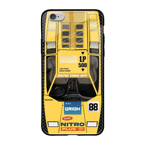 Yellow Racing Car iPhone 6S Glass Back Cover Online