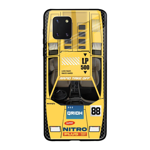 Yellow Racing Car Samsung Galaxy Note 10 lite Glass Back Cover Online