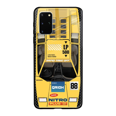 Yellow Racing Car Samsung Galaxy S20 Plus Glass Back Cover Online