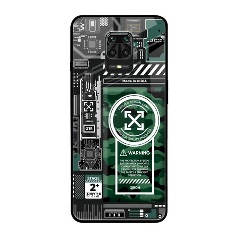 Green Camo Circuit Redmi Note 9 Pro Max Glass Back Cover Online