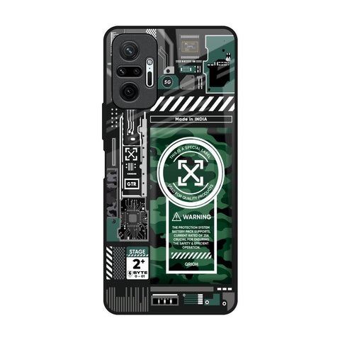 Green Camo Circuit Redmi Note 10 Pro Glass Back Cover Online