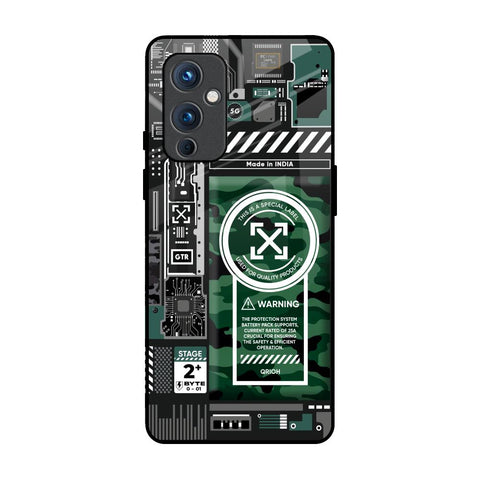 Green Camo Circuit OnePlus 9 Glass Back Cover Online