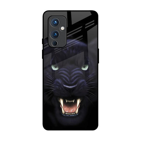 Angry Black Leopard OnePlus 9 Glass Back Cover Online