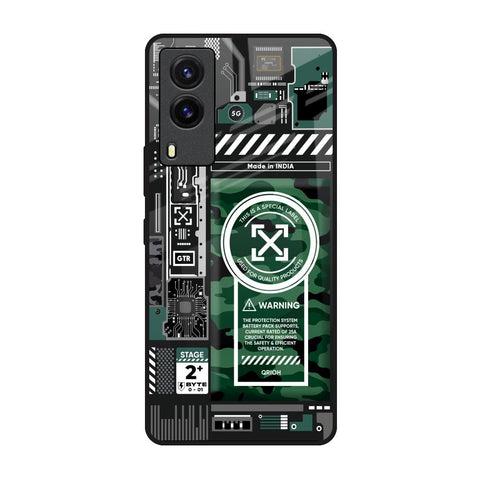 Green Camo Circuit Vivo V21e Glass Back Cover Online