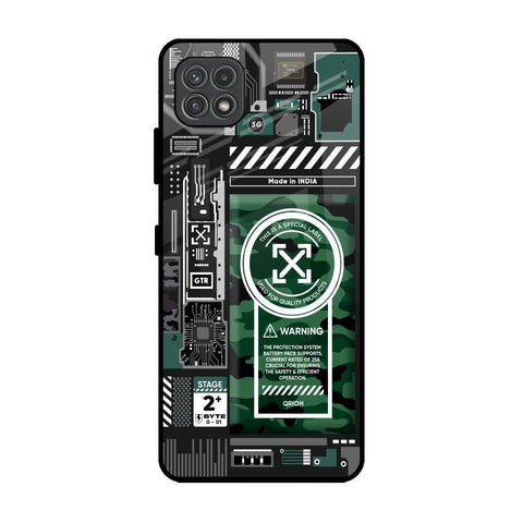 Green Camo Circuit Samsung Galaxy A22 5G Glass Back Cover Online