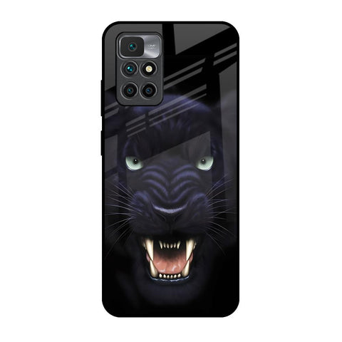 Angry Black Leopard Redmi 10 Prime Glass Back Cover Online