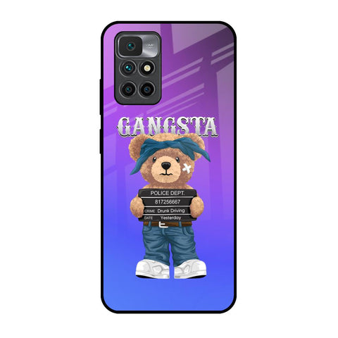 Gangsta Bear Redmi 10 Prime Glass Back Cover Online