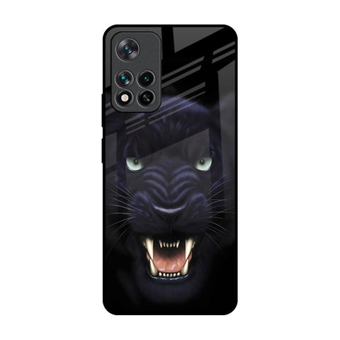 Angry Black Leopard Mi 11i Glass Back Cover Online