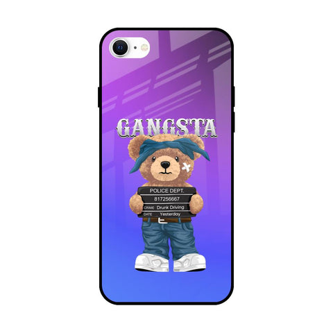 Gangsta Bear iPhone SE 2022 Glass Back Cover Online