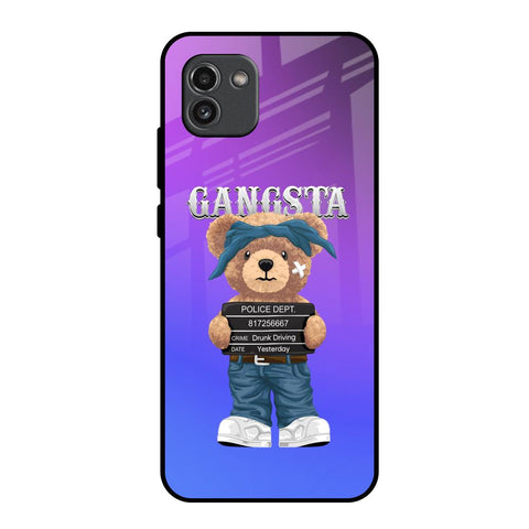 Gangsta Bear Samsung Galaxy A03 Glass Back Cover Online