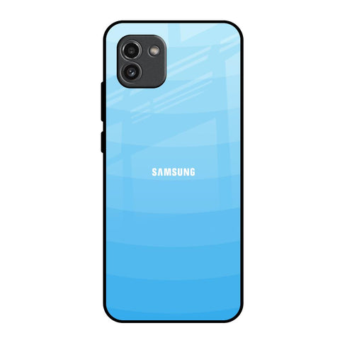 Wavy Blue Pattern Samsung Galaxy A03 Glass Back Cover Online