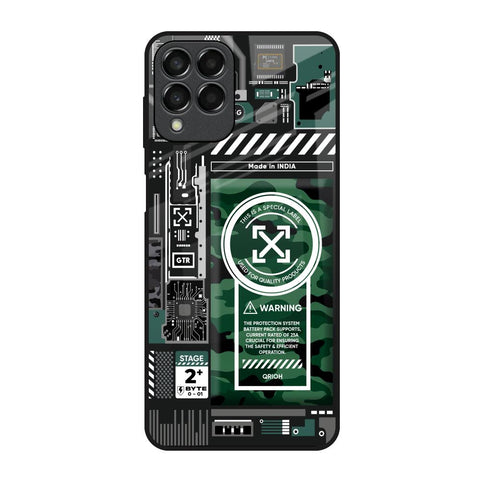 Green Camo Circuit Samsung Galaxy M33 5G Glass Back Cover Online