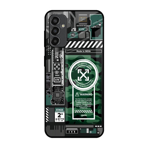 Green Camo Circuit Samsung Galaxy F13 Glass Back Cover Online