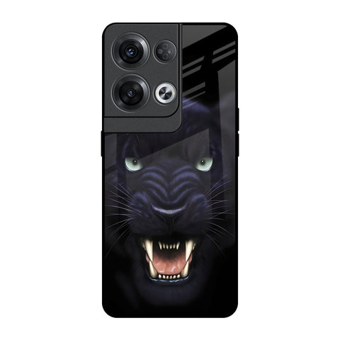 Angry Black Leopard Oppo Reno8 Pro 5G Glass Back Cover Online