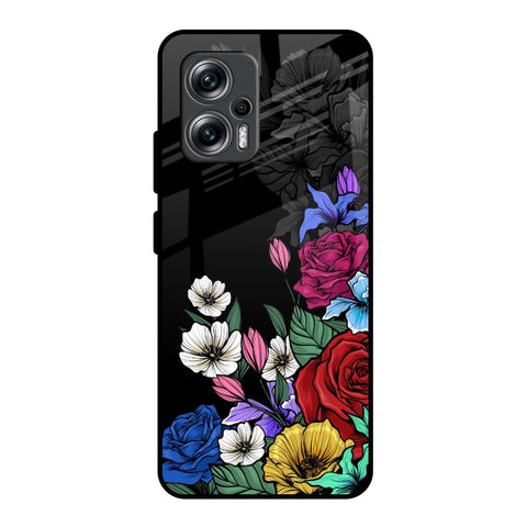 Rose Flower Bunch Art Redmi K50i 5G Glass Back Cover Online