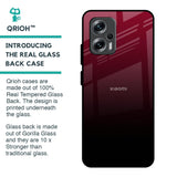 Wine Red Glass Case For Redmi K50i 5G