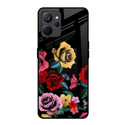 Floral Decorative Realme 9i 5G Glass Back Cover Online