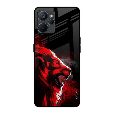 Red Angry Lion Realme 9i 5G Glass Back Cover Online