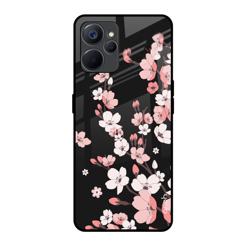 Black Cherry Blossom Realme 9i 5G Glass Back Cover Online