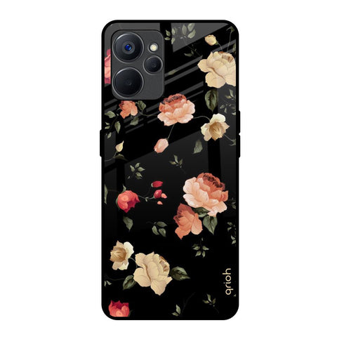 Black Spring Floral Realme 9i 5G Glass Back Cover Online