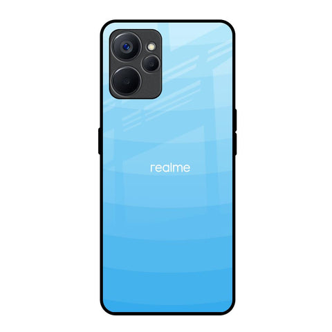 Wavy Blue Pattern Realme 9i 5G Glass Back Cover Online