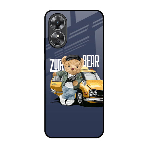 Adventurous Bear OPPO A17 Glass Back Cover Online