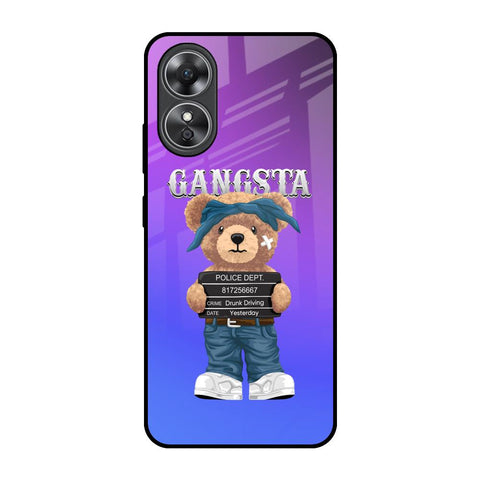 Gangsta Bear OPPO A17 Glass Back Cover Online