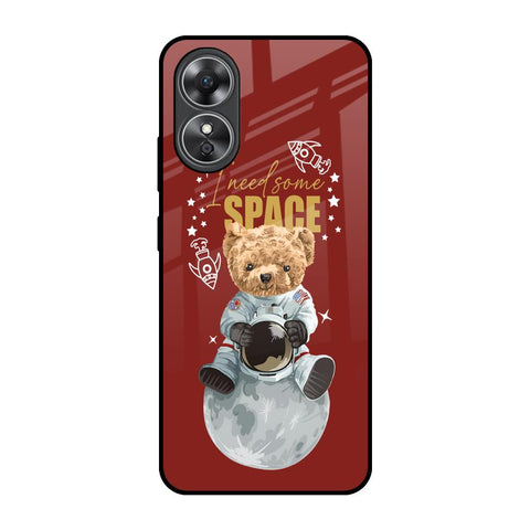 Astronaut Bear OPPO A17 Glass Back Cover Online