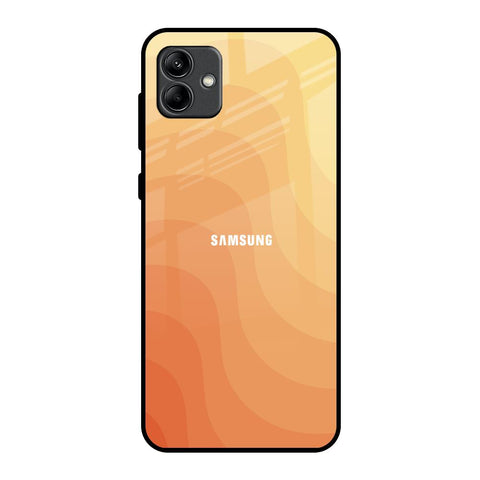 Orange Curve Pattern Samsung Galaxy A04 Glass Back Cover Online