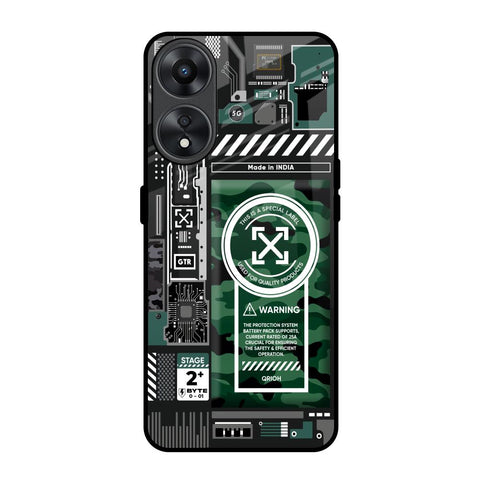 Green Camo Circuit Oppo A78 5G Glass Back Cover Online