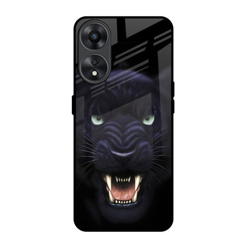 Angry Black Leopard Oppo A78 5G Glass Back Cover Online