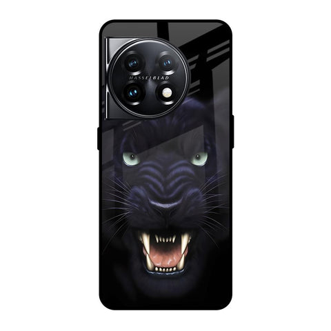 Angry Black Leopard OnePlus 11 5G Glass Back Cover Online